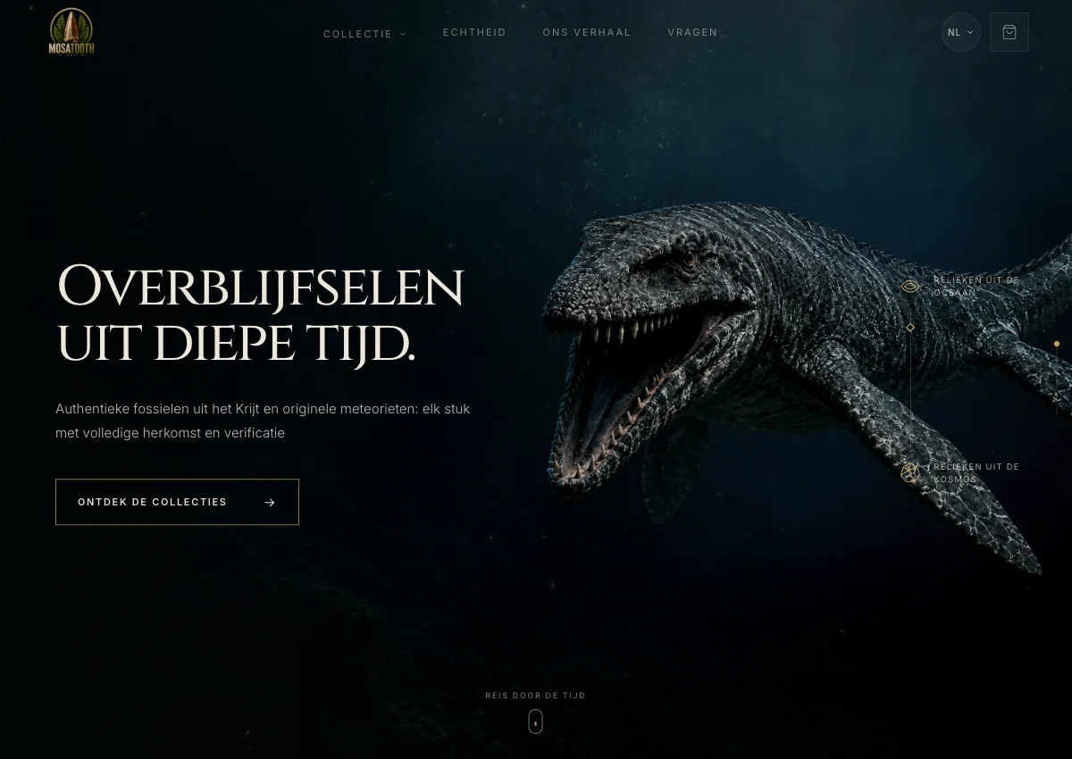 De Nederlandstalige website van MosaTooth op desktop
