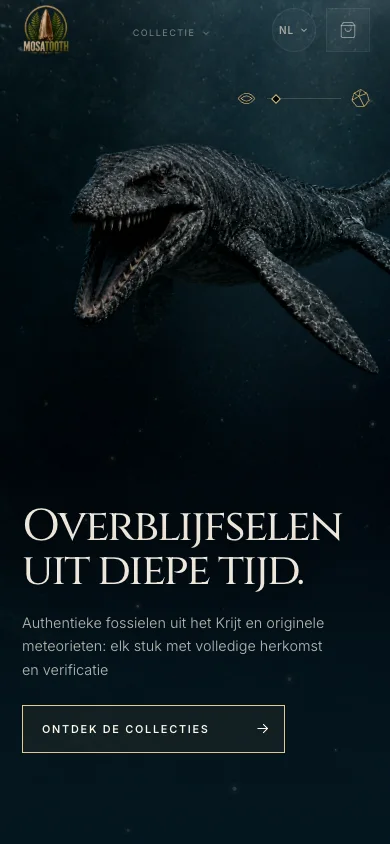 De Nederlandstalige website van MosaTooth op mobiel